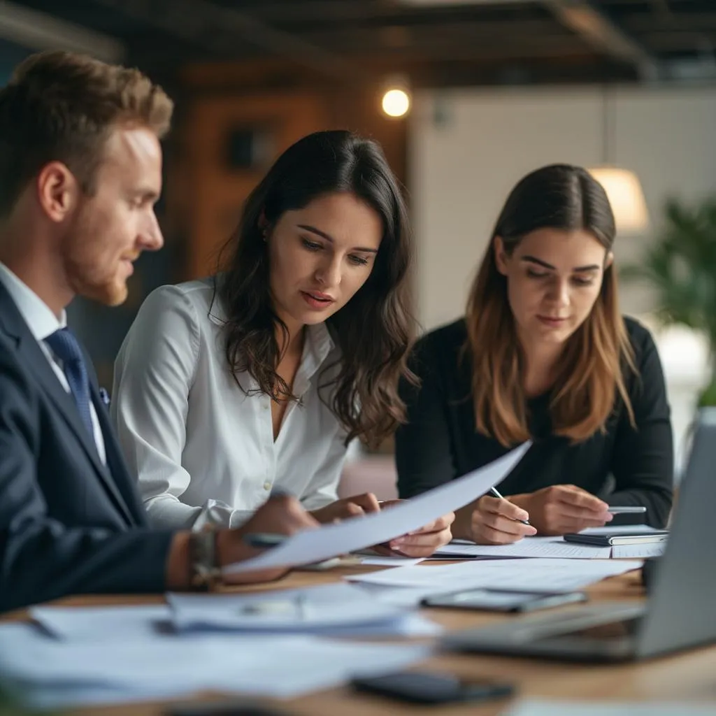 Consultores de ConsultFin trabajando con clientes